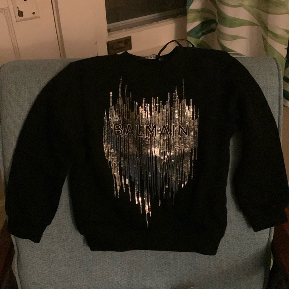 Authentic Balmain Black Sweater Size 4 Kid’s